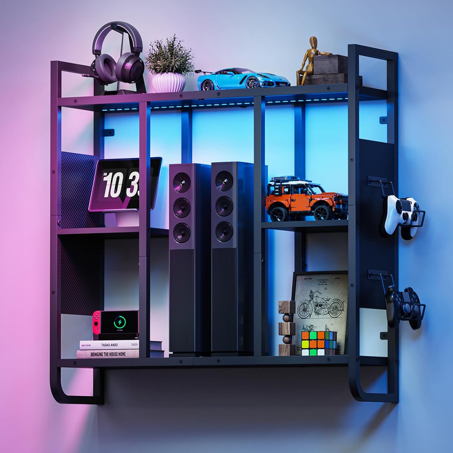 LED Gaming Shelf – RGB Floating Wall Shelf for Gaming Setup & Controller Display