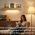 24" LED Picture Ledge Shelf – Modern Floating Wall Shelf for Photos & Art with Ambient Lighting