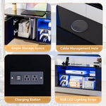 63" Smart LED Floating TV Console – Modern Wall Mounted TV Stand with RGB Lighting