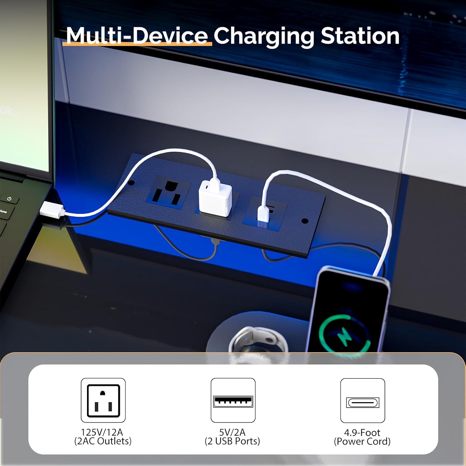 63" Smart LED Floating TV Console – Modern Wall Mounted TV Stand with RGB Lighting