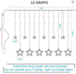 LED Star Curtain Lights – Fairy String Lights for Bedroom, Party & Home Decor