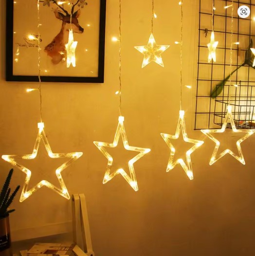 LED Star Curtain Lights – Fairy String Lights for Bedroom, Party & Home Decor