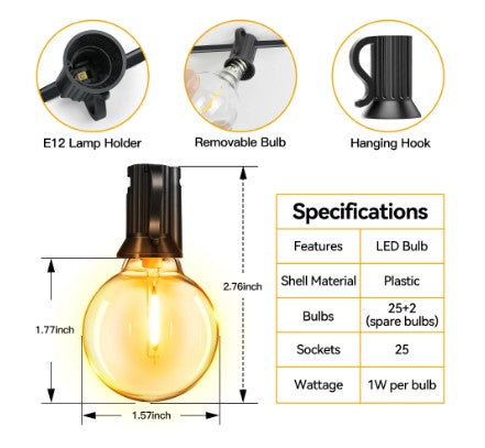 LED Globe String Lights – Decorative Hanging Fairy Lights for Home, Bedroom & Party