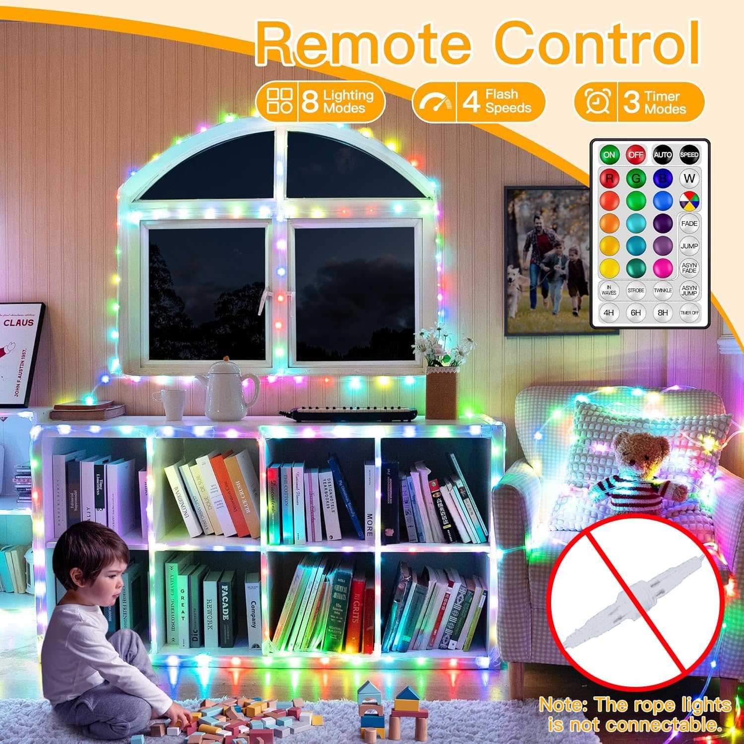 Color-Changing LED Rope Lights – Flexible RGB LED Strip Lights for Home, Party & Outdoor Decor