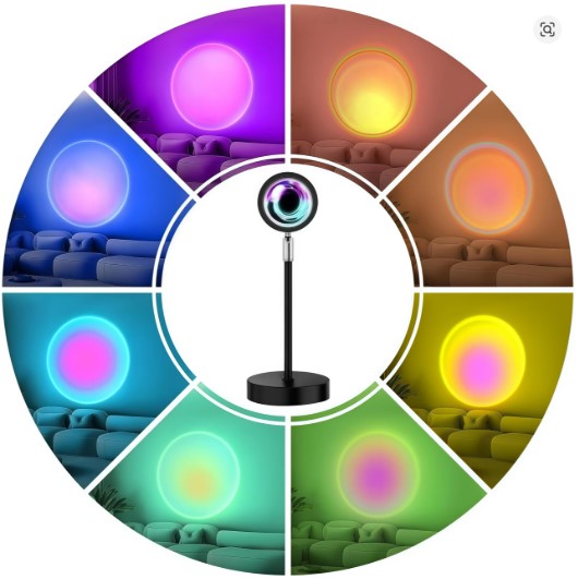 LED Sunset Projection Lamp – Aesthetic Room Night Light for Bedroom & Home Decor