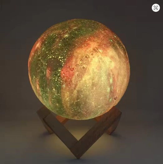 3D Printed LED Moon Lamp 16 Color Change Touch Remote Control – Aesthetic Night Light for Bedroom, Desk & Home Decor