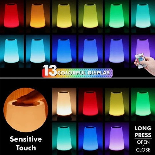 LED Color-Changing Night Light – Dimmable, Touch-Control, Mood & Kids Bedroom Lamp