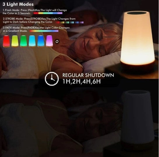 LED Color-Changing Night Light – Dimmable, Touch-Control, Mood & Kids Bedroom Lamp