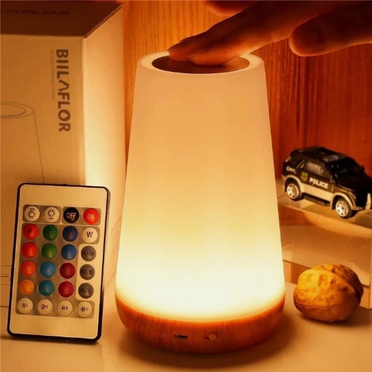 LED Color-Changing Night Light – Dimmable, Touch-Control, Mood & Kids Bedroom Lamp