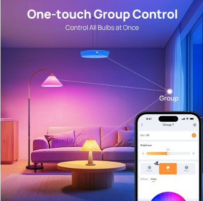 Smart RGB LED Light Bulbs – WiFi/APP Controlled Color Changing Smart Bulbs for Home & Room