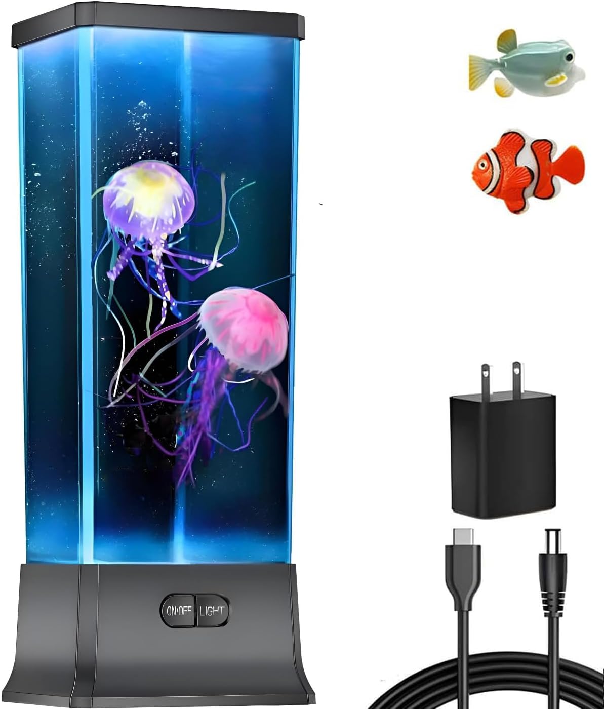 LED Jellyfish Tank Lamp – Color Changing Aquarium Night Light for Bedroom & Home Decor