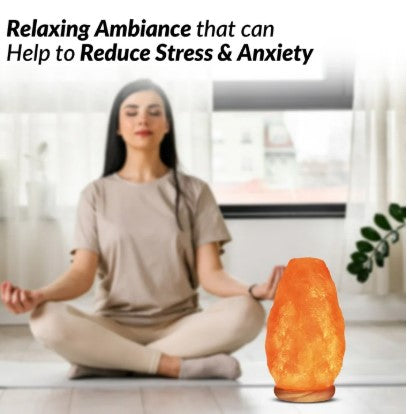 Himalayan Salt Lamp with LED – Natural Crystal Night Light for Bedroom & Home Decor