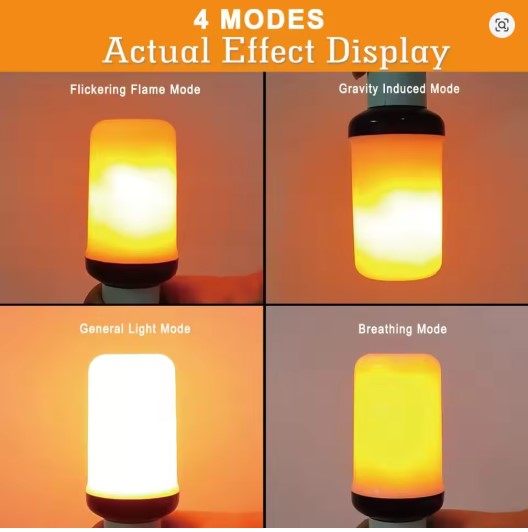 LED Flame Effect Bulb – Flickering Decorative Light for Home, Patio & Fireplace