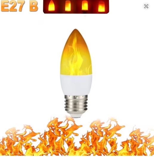 LED Flame Effect Bulb – Flickering Decorative Light for Home, Patio & Fireplace