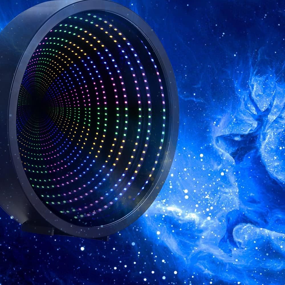 LED Infinity Mirror – Modern 3D Illusion Decorative Light for Bedroom, Desk & Home