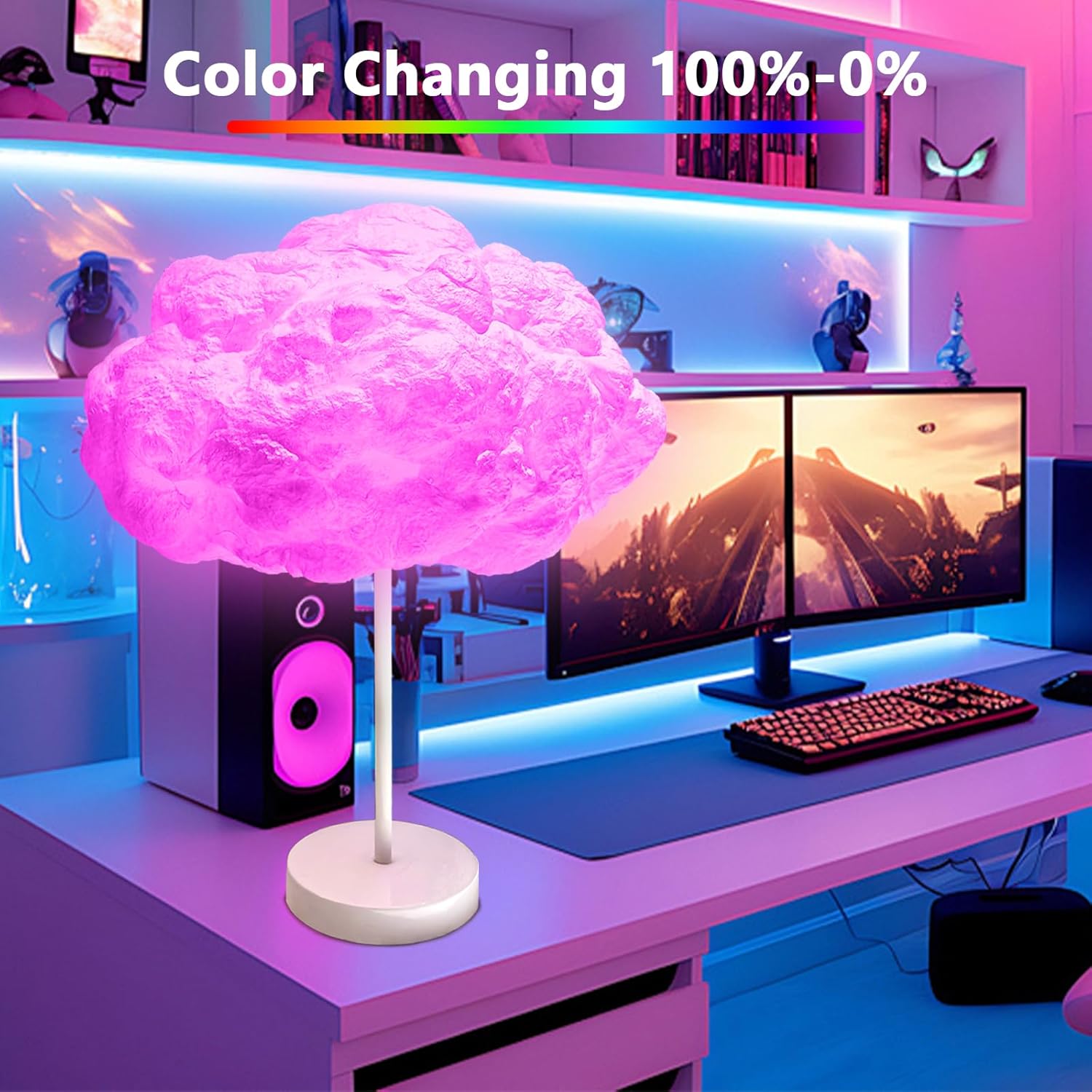 LED Cloud Lamp DIY Kit – Multicolor Changing Strip Lights Wireless Remote APP