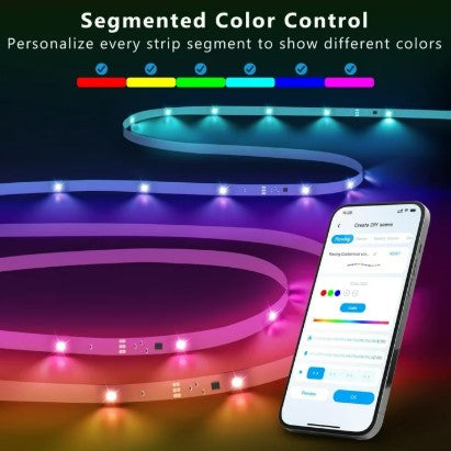 Smart LED Strip Lights 16.4ft – App & Remote Controlled RGB Lights for Bedroom