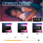 LED Infinity Mirror Wall Clock – Digital Clock Large Display Mirror Surface for Makeup with Diming Mode