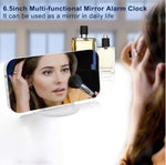 LED Infinity Mirror Wall Clock – Digital Clock Large Display Mirror Surface for Makeup with Diming Mode