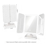 LED Tri-Fold Makeup Mirror - Lighted Vanity Mirror for Bedroom, Dressing Table & Beauty Room