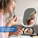 Tabletop LED Makeup Mirror - Lighted Vanity Mirror for Bedroom, Dressing Table & Beauty Room