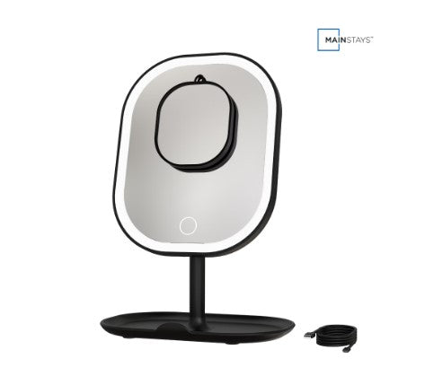 Tabletop LED Makeup Mirror - Lighted Vanity Mirror for Bedroom, Dressing Table & Beauty Room