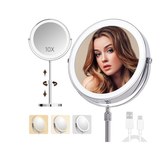 LED Magnifying Makeup Mirror 10x - Lighted Vanity Mirror for Precise Makeup & Beauty Room