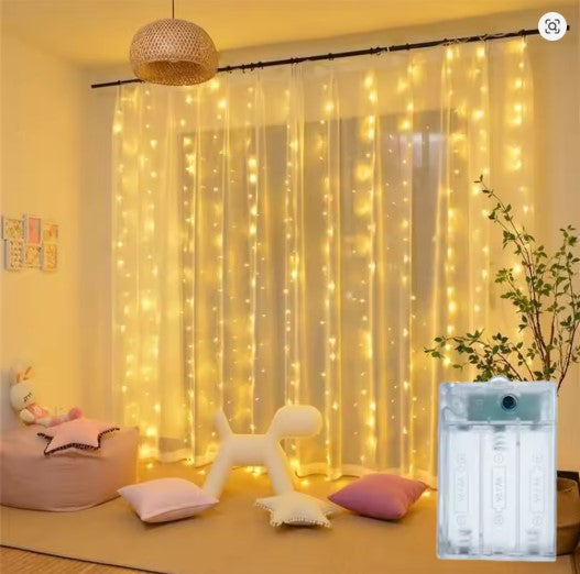 LED Curtain Lights 300 LEDs – Fairy String Lights for Bedroom, Party & Home Decor