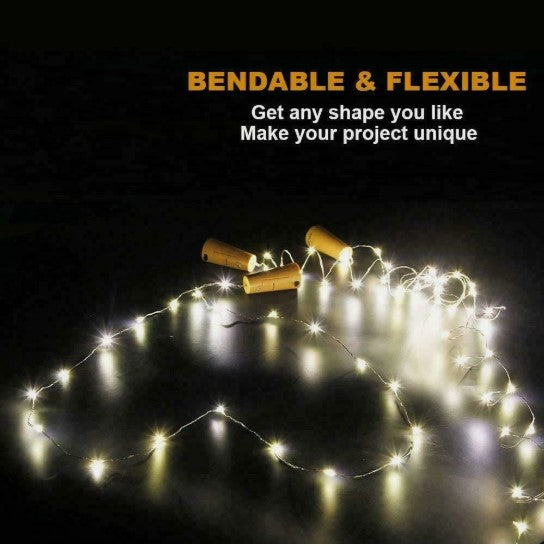 LED Wine Bottle Lights – 10 Pack 20 LED Waterproof Battery Operated Decorative Glow Lights