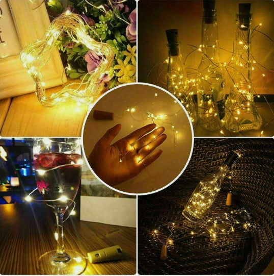 LED Wine Bottle Lights – 10 Pack 20 LED Waterproof Battery Operated Decorative Glow Lights