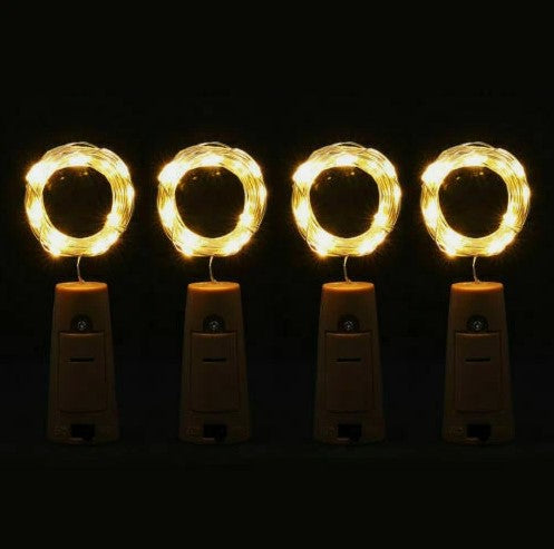 LED Wine Bottle Lights – 10 Pack 20 LED Waterproof Battery Operated Decorative Glow Lights